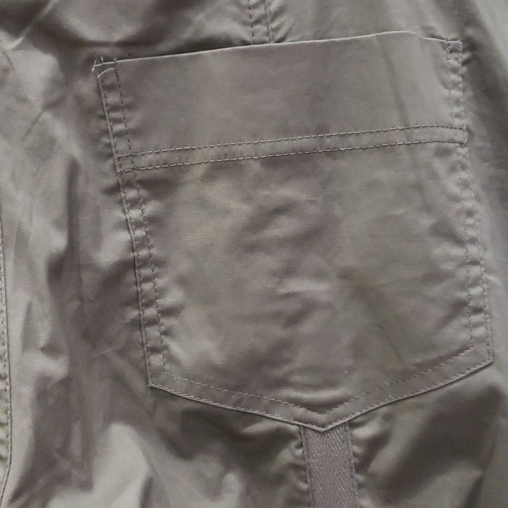 Contrast Pant Womens sz Medium Cargo Wide Leg Olive Khaki Cotton Hippie Bohemian - Picture 5 of 7